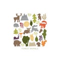 Woodland Forest Animals Vector Set Royalty Free Stock Photo