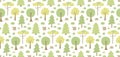 Woodland landscape kids Nordic seamless pattern