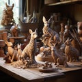 Woodland Whispers: Intricately Carved Animal Sculptures Crafted with Love