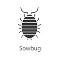 Woodlouse glyph icon Royalty Free Stock Photo