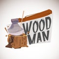 Woodman Carpenter logo design - vector