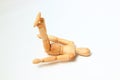 Woodmodel is exercises, Set still life. Royalty Free Stock Photo