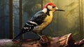 Photo Realistic Woodpecker: A Stunning Display Of Nature\'s Beauty Royalty Free Stock Photo