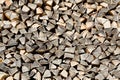 The woodpile of brich firewood Royalty Free Stock Photo