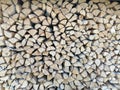 Woodpile of chopped birch firewood. Royalty Free Stock Photo