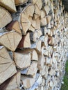 Woodpile of chopped birch firewood. Royalty Free Stock Photo
