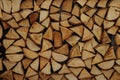 Woodpile, Chopped and stacked firewood, background. Royalty Free Stock Photo