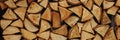 Woodpile, Chopped and stacked firewood, background. Royalty Free Stock Photo