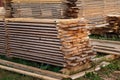 Woodpile of cut Lumber logs for forestry industry Royalty Free Stock Photo