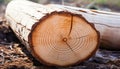 Woodpile stack, nature fuel for construction industry and firewood generated by AI Royalty Free Stock Photo