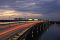 Woodrow Wilson Bridge Night Light Trails Royalty Free Stock Photo