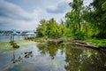 The Woodrow Wilson Bridge and Potomac River, in Alexandria, Virginia. Royalty Free Stock Photo