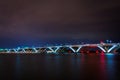 The Woodrow Wilson Bridge and Potomac River at night, seen from Royalty Free Stock Photo