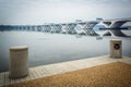 The Woodrow Wilson Bridge and Potomac River, seen from Alexandria, Virginia. Royalty Free Stock Photo