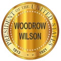 Woodrow Wilson Gold Metal Stamp