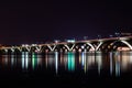 Woodrow Wilson Memorial Bridge at Night With Reflection off The Royalty Free Stock Photo