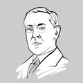 Woodrow Wilson modern vector drawing