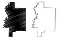 Woodruff County, Arkansas U.S. county, United States of America,USA, U.S., US map vector illustration, scribble sketch Woodruff