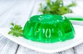 Woodruff Jello on wood Royalty Free Stock Photo