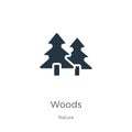 Woods icon vector. Trendy flat woods icon from nature collection isolated on white background. Vector illustration can be used for