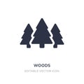 woods icon on white background. Simple element illustration from Nature concept