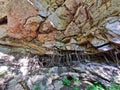 woods prop up the mountain by Thai belief, Thailand Royalty Free Stock Photo