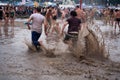 Shower in the mud at the festival