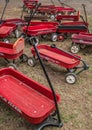 Woodstock, Georgia/USA-10/09/20 Radio flyer red wagons together vertical view closeup