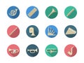 Woodwind and brass instruments round icons