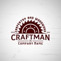 Woodwork Craftsman Carpentry Vintage Logo Design Vector Illustration Template Royalty Free Stock Photo