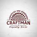 Woodwork Grinding Craftsman Carpentry Vintage Logo Design Vector Illustration Template