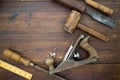 Woodwork tools on table Royalty Free Stock Photo