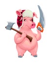 Woodworker pig with tools