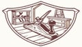 Woodworking Craft Shield Emblem with Tools, Artisan Brand, vector design Generative AI Royalty Free Stock Photo
