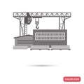 Woodworking factory flat illustration in black and white colors