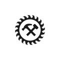 Woodworking gear logo design template vector element