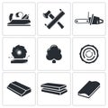 Woodworking Icons set