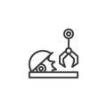 Woodworking industry robot arm line icon