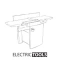 Woodworking jointer on white background