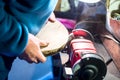 woodworking on a machine Royalty Free Stock Photo