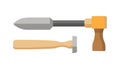 Woodworking Tools Hammer and Chisel Icon, vector design Generative AI Royalty Free Stock Photo