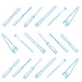 Woodworking tools icons - vector icon set Royalty Free Stock Photo