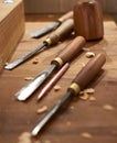 Woodworking Tools on Wooden Work Bench in Bavaria Germany