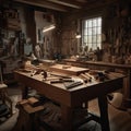 Woodworking Workshop Scene Image