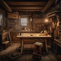 Woodworking Workshop Scene Image