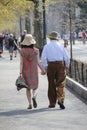 Woody Allen in the park Royalty Free Stock Photo