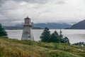 Woody Point lighthouse, on Bonne Bay in the Gros Morne National Park Royalty Free Stock Photo