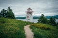 Woody Point Lighthouse, Bonne Bay, Newfoundland and Labrador, Canada Royalty Free Stock Photo