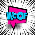 Woof comic text stripperd backdrop Royalty Free Stock Photo