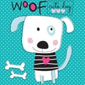 Woof cute dog vector illustration Royalty Free Stock Photo